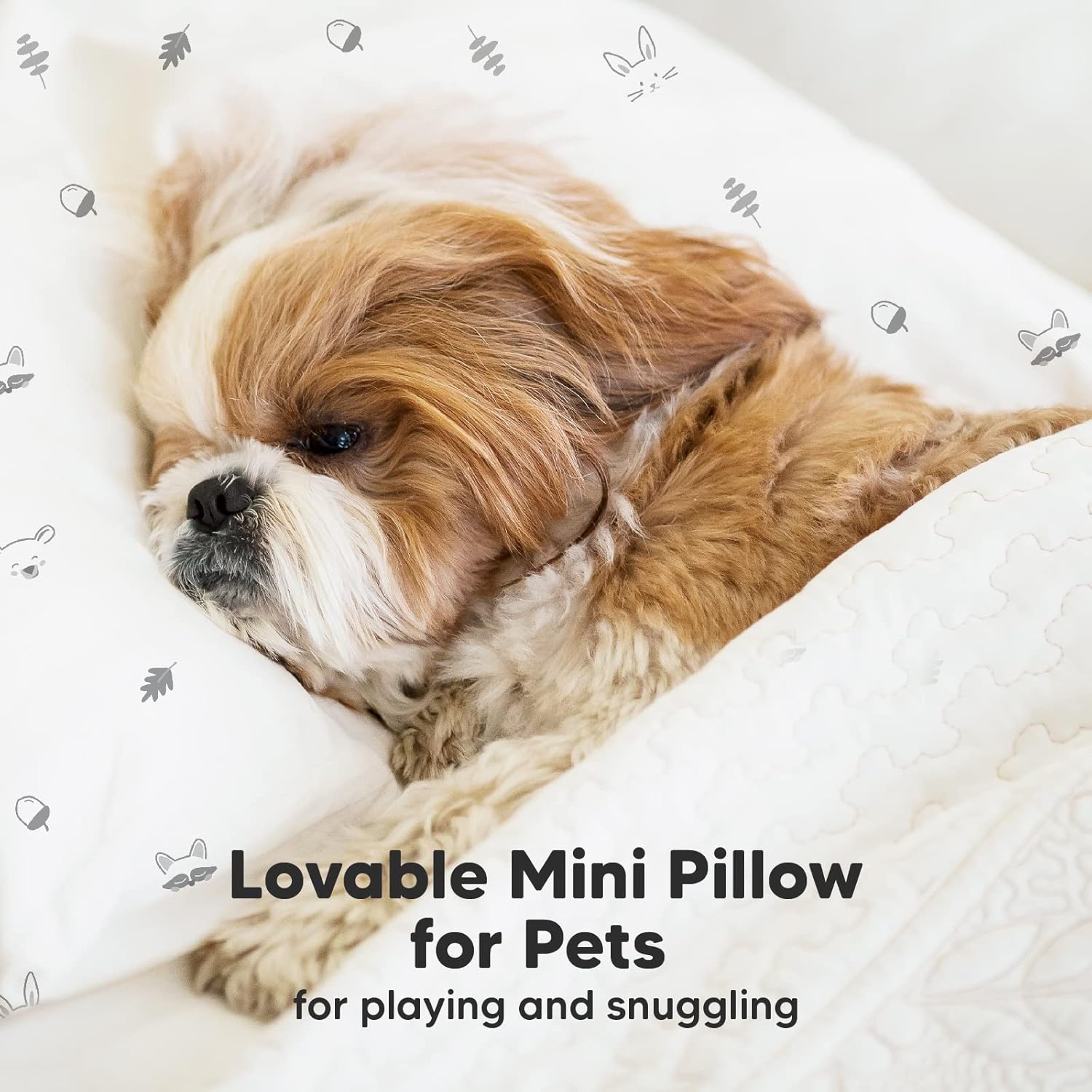 My Little Dreamy Mini Toddler Pillow - Soft Organic Cotton Travel Pillow with Case, 9x13 (Acorn)
