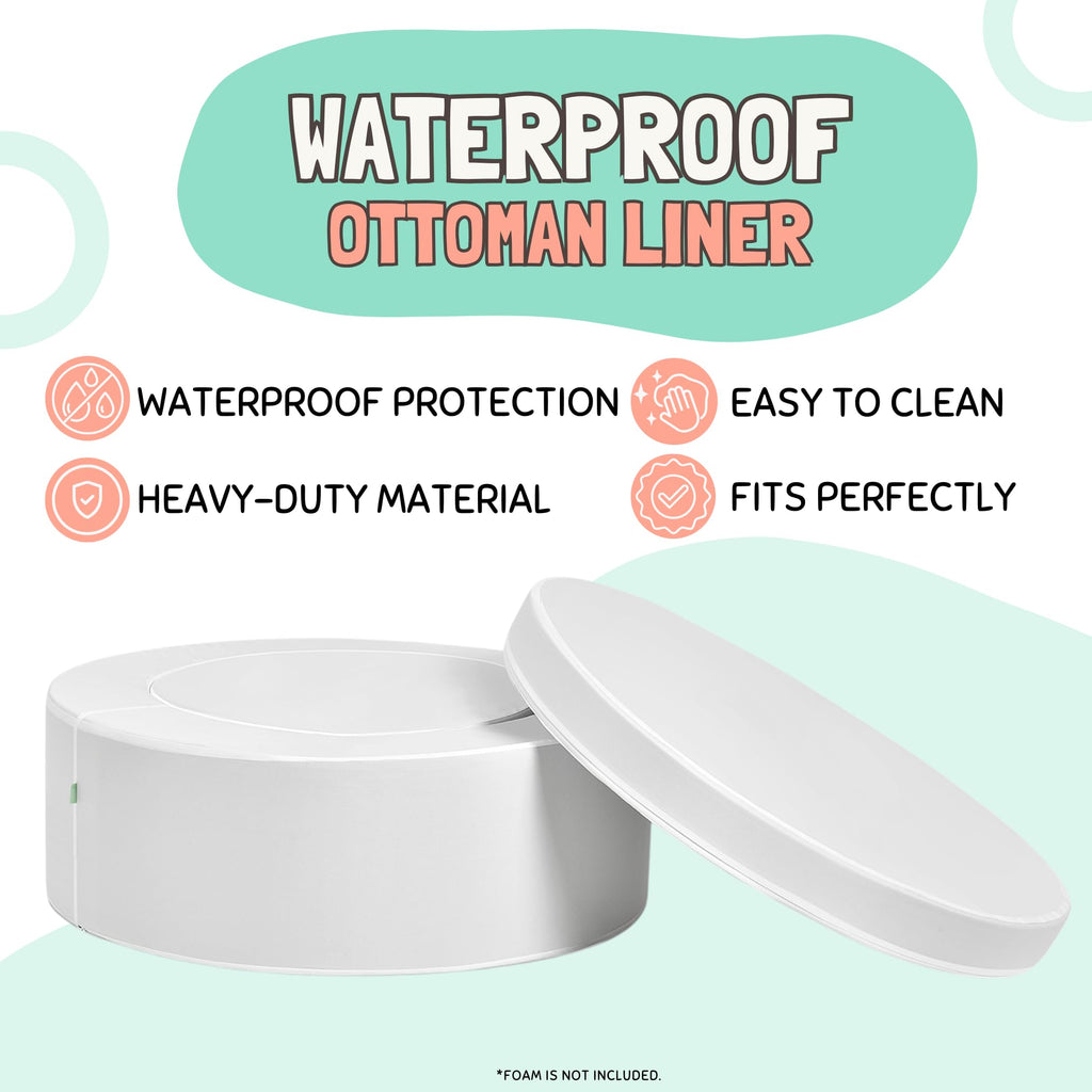 Couch Swag Waterproof Ottoman Liner Set – Leak-Proof 4-Piece Foam Protection Cover for Kids Modular Play Ottoman