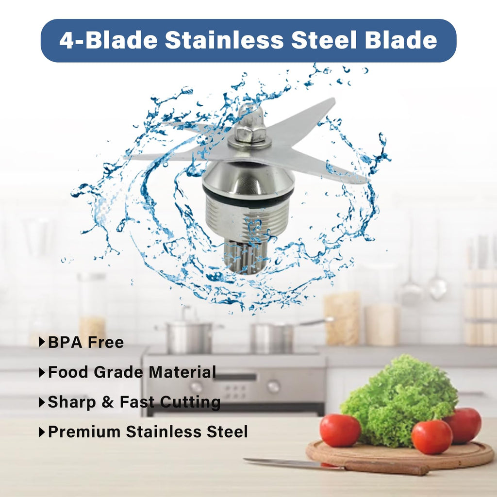 Blade Replacement for 64 oz Low Profile Container, Compatible With Professional Series 750 7500 5300 780 E320 Blender with 64oz Low Profile Container, 105733 Wet Blade Assembly Parts - 1YR Replacement