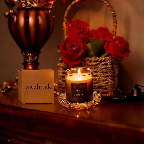 Bubble Smoky Glass Candle Holder - Modern Decor Dish for Small Candles & Diffusers | Stylish Accent for Home Bar & Living Spaces (Golden Amber)