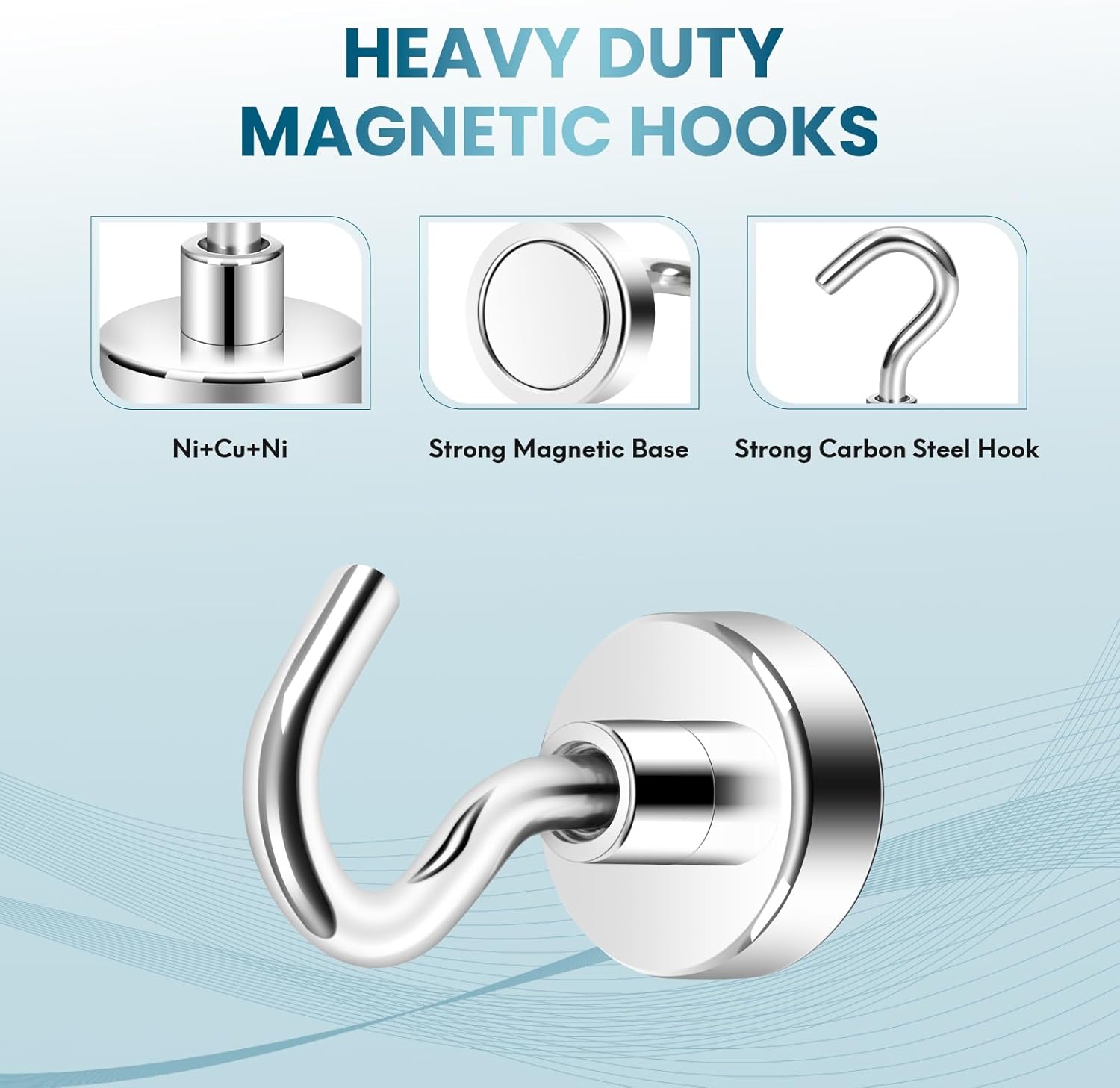 Neosmuk Magnetic Hooks - Heavy Duty 30lb+ Magnetic Hooks for Cruise Cabins, Refrigerators & Grills | Essential Travel Must-Have