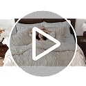 Beige Ruched Queen Comforter Set - 3 Piece Boho Bedding