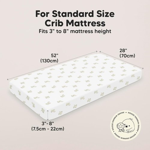 KeaBabies Baby Crib Sheets - Soft & Cozy Viscose Bamboo Fitted Toddler Bed Sheets | 2-Pack, 52x28, Neutral