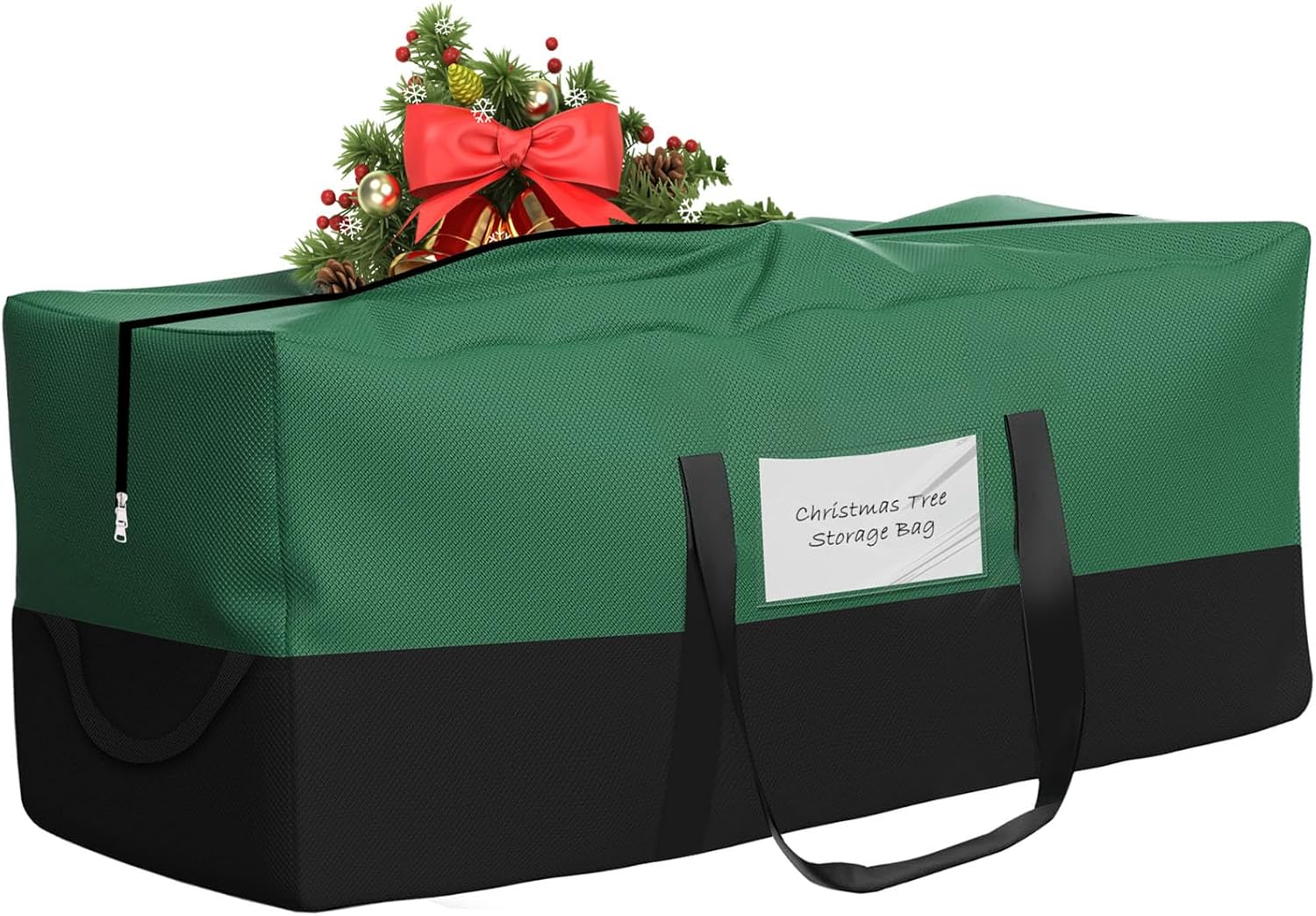 Skiennix Christmas Tree Storage Bag - Fits Up to 8 Ft Tall Trees | Heavy-Duty 600D Oxford Material with Dual Zipper & Transparent Pocket