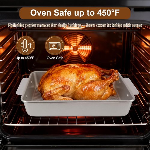 Commercial Grade 9x13 Baking Pan by [Brand Name] - Heavy-Gauge Nonstick Cake Sheet | Warp-Resistant Silver