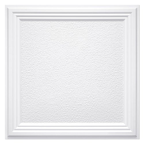 STICKGOO Drop Ceiling Tiles 24x24 PVC Glue Up Ceiling Panel to Prevent Breakage Pack of 12 Tiles Cover 48 Sq. Ft, Textured Popcorn White