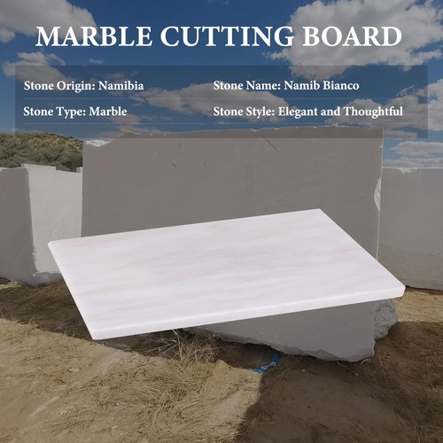 Koville African Natural Marble Cutting Board for Kitchen, 16x12inch Large Hand Crafted Marble Slab for Cheese, Charcuterie, Pastry Board - Wedding Gift, House Warming Gift