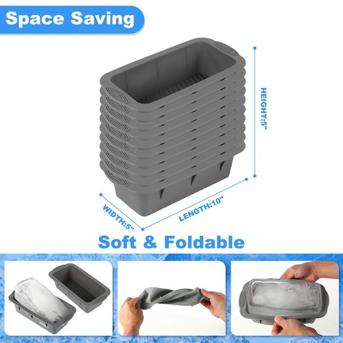 Ice Block Mold for Ice Bath,6 Pack 15lbs Large Ice Cube Molds,SiliconeIce Bath Ice Mold Reusable Athletes Cold Plunge Accessories,Grey