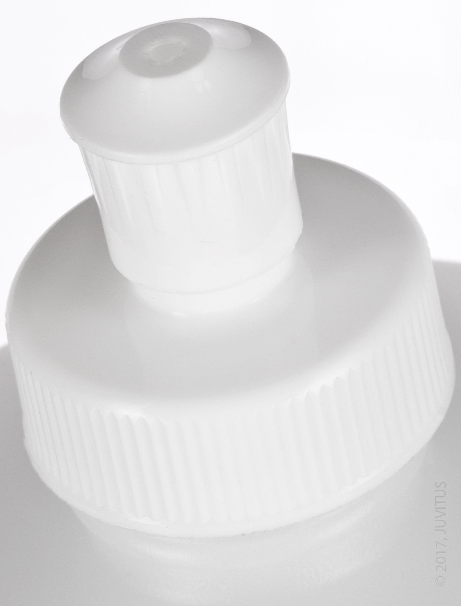JUVITUS (6 Pack) Large White Refillable Plastic Squeeze Empty Bottle with Push Pull Cap Dispenser 16 oz