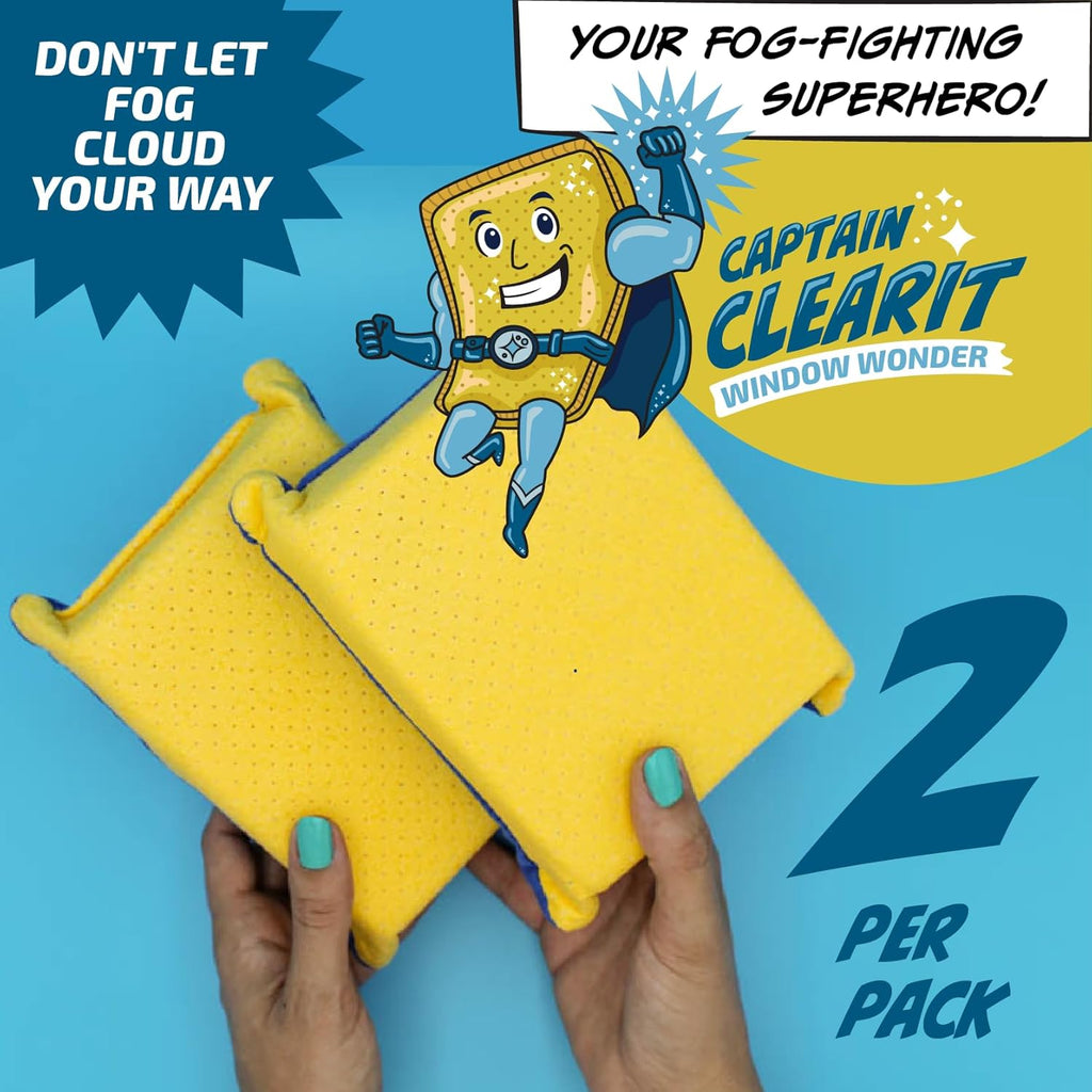 Sponge Window Cleaner Tool - Non-Scratch, Super Absorbent Car Cleaning Sponges | 2-Pack, 6 x 4.5 x 2 in