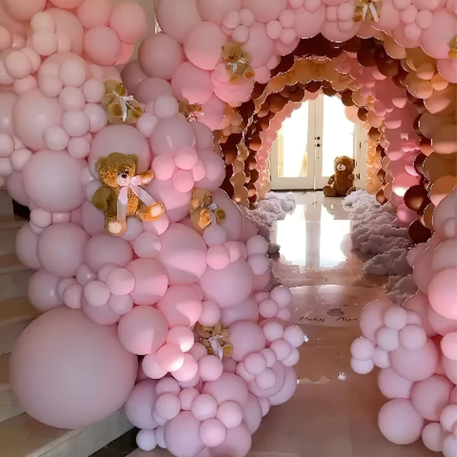 PartyWoo White & Pastel Pink Balloons - 280 Pcs for Stunning Celebrations