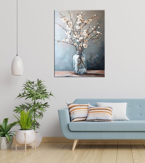 daktenn Floral Canvas Wall Art Bathroom Wall Art Pictures Wall Decor Home Decor Wall Decor for Bedroom Livingroom 24x32 Inches