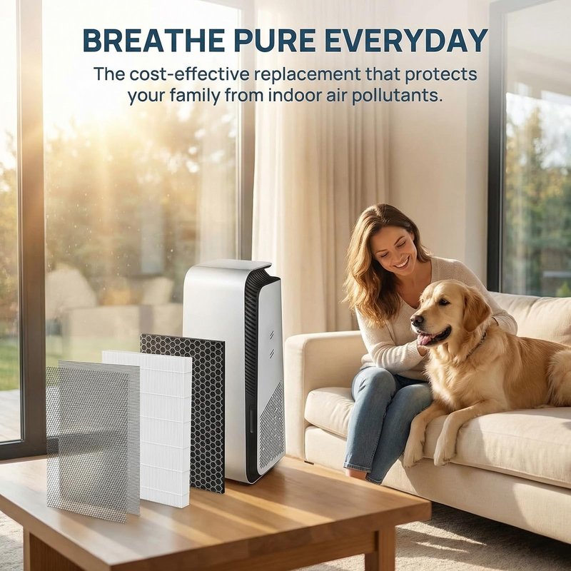 7400 Replacement Filter Compatible with Blueair 7400 Air Purifier ，H13,Blueair 7470i.7410i 7440i,1 PACK.hepa air purifier filter, Efficient dust removal。