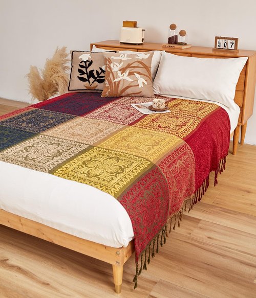 AIVIA Boho Couch Sofa Slipcover Throw Blanket, 2024 Ideal Gifts for Christmas Bohemian Gift for Mom Dad Women Grandma Wife Daughter Sister (87" x 103")