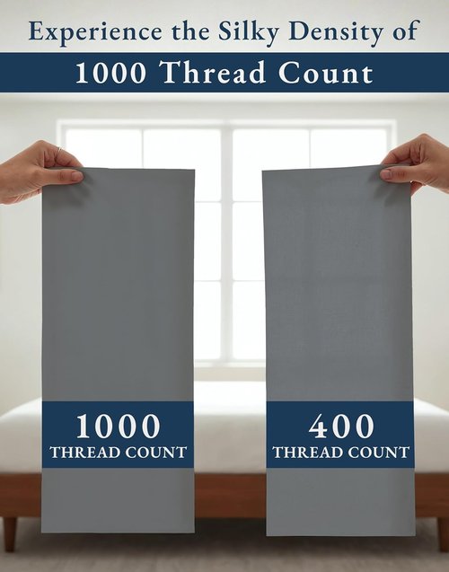 100% Egyptian Cotton King Sheet Set - Premium 1000 Thread Count, Naturally Cooling & Breathable, 15" Deep Pocket Fitted - Charcoal