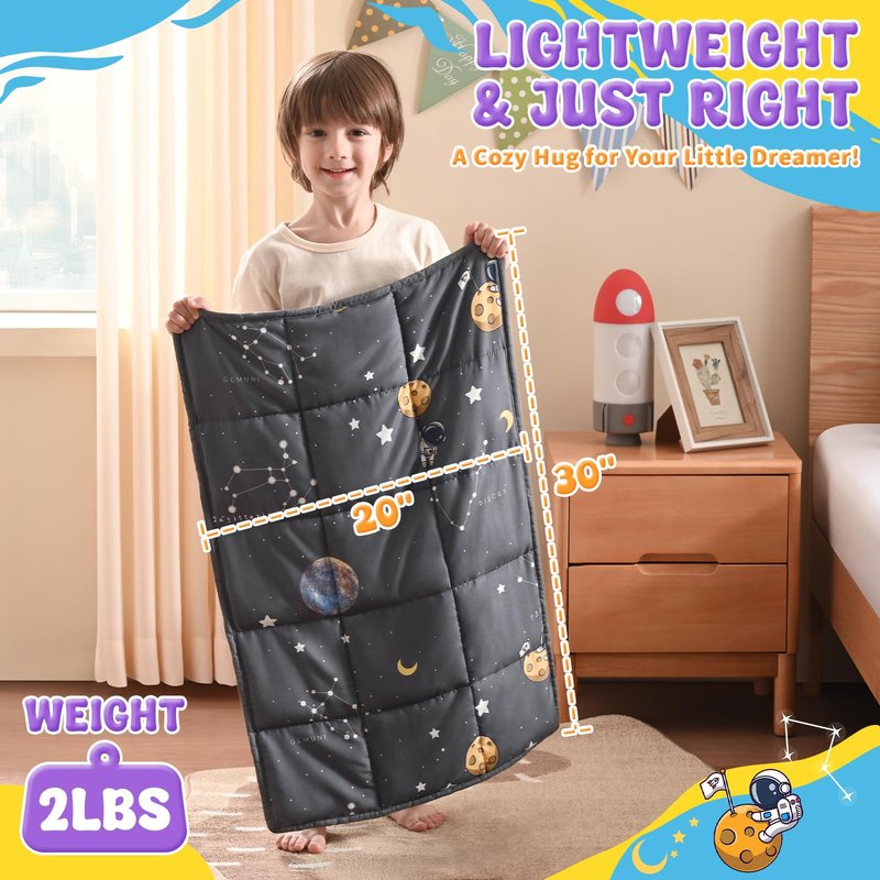anfie Weighted Lap Pad 2 Pounds, Weighted Blanket (20"*30") Cooling Blanket for Sleeping,Weighted Throw Blanket for Travel Indoor Outdoor (Space Grey)