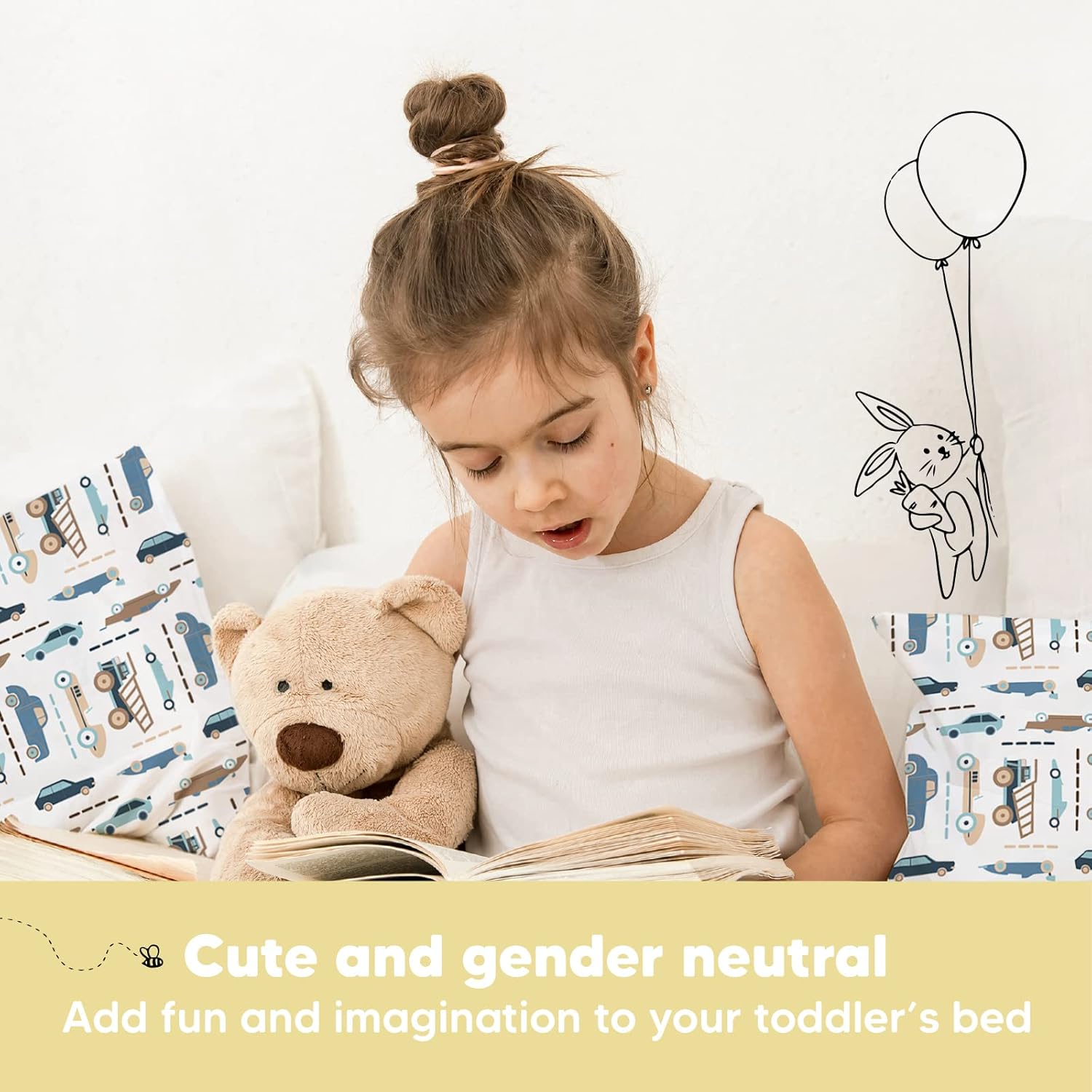 My Little Dreamy Toddler Pillow - Organic Cotton Travel Bed Pillow with Soft Pillowcase | 13x18, Machine Washable, Ideal for Ages 2-5