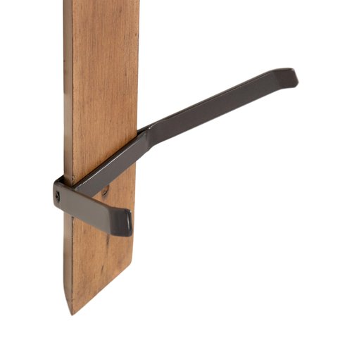 Kate and Laurel Rossmore Modern 4-Hook Vertical Wall Hanging Coat Rack; 8 x 4 x 30; Rustic Brown and Black; Decorative Modern Wood and Metal Coat Tree Hanging Hooks for Wall-Mounted Storage