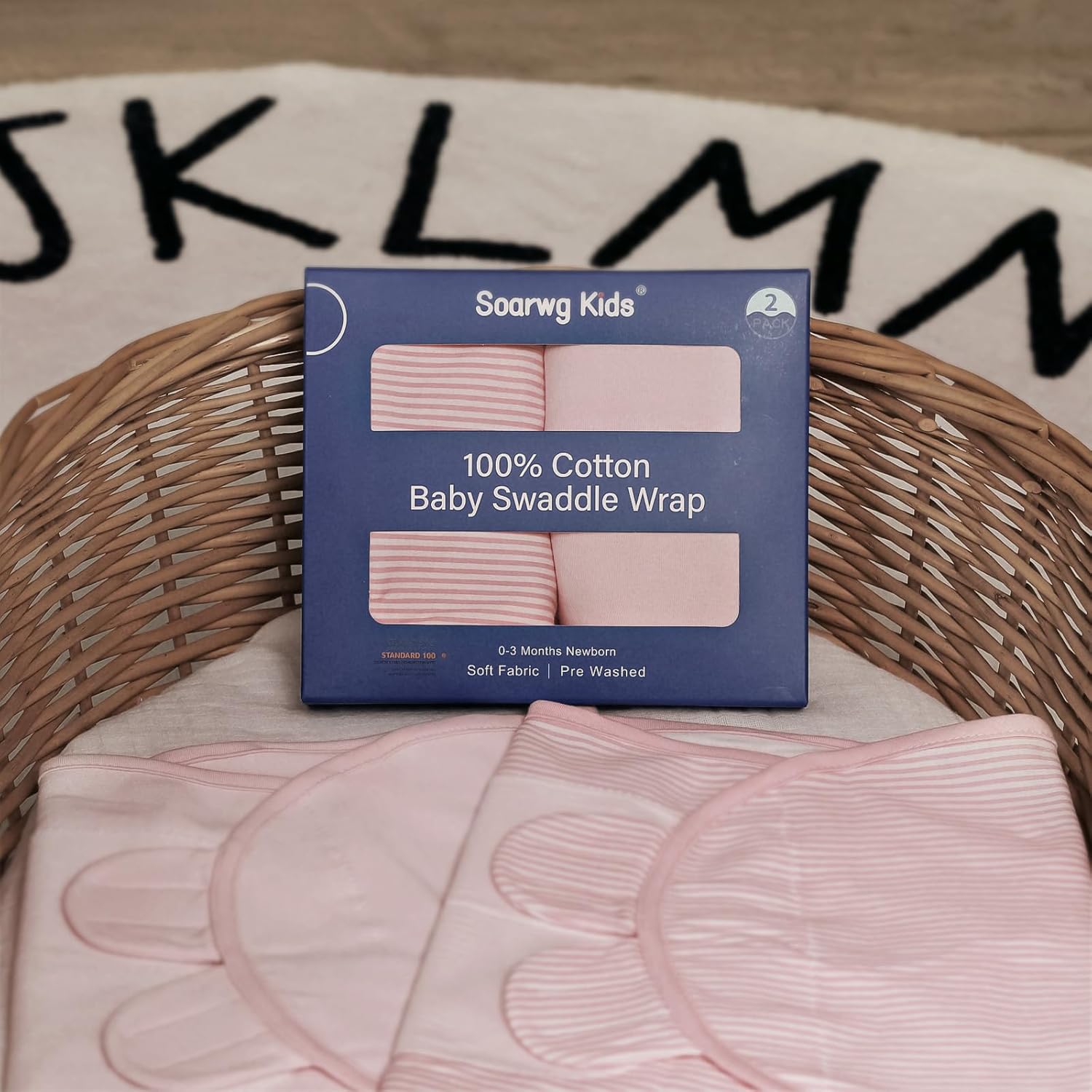 Skiennix Organic Baby Swaddle Sleep Sacks - 100% Cotton, Soft & Snug 2-Pack for Newborns 0-3 Months