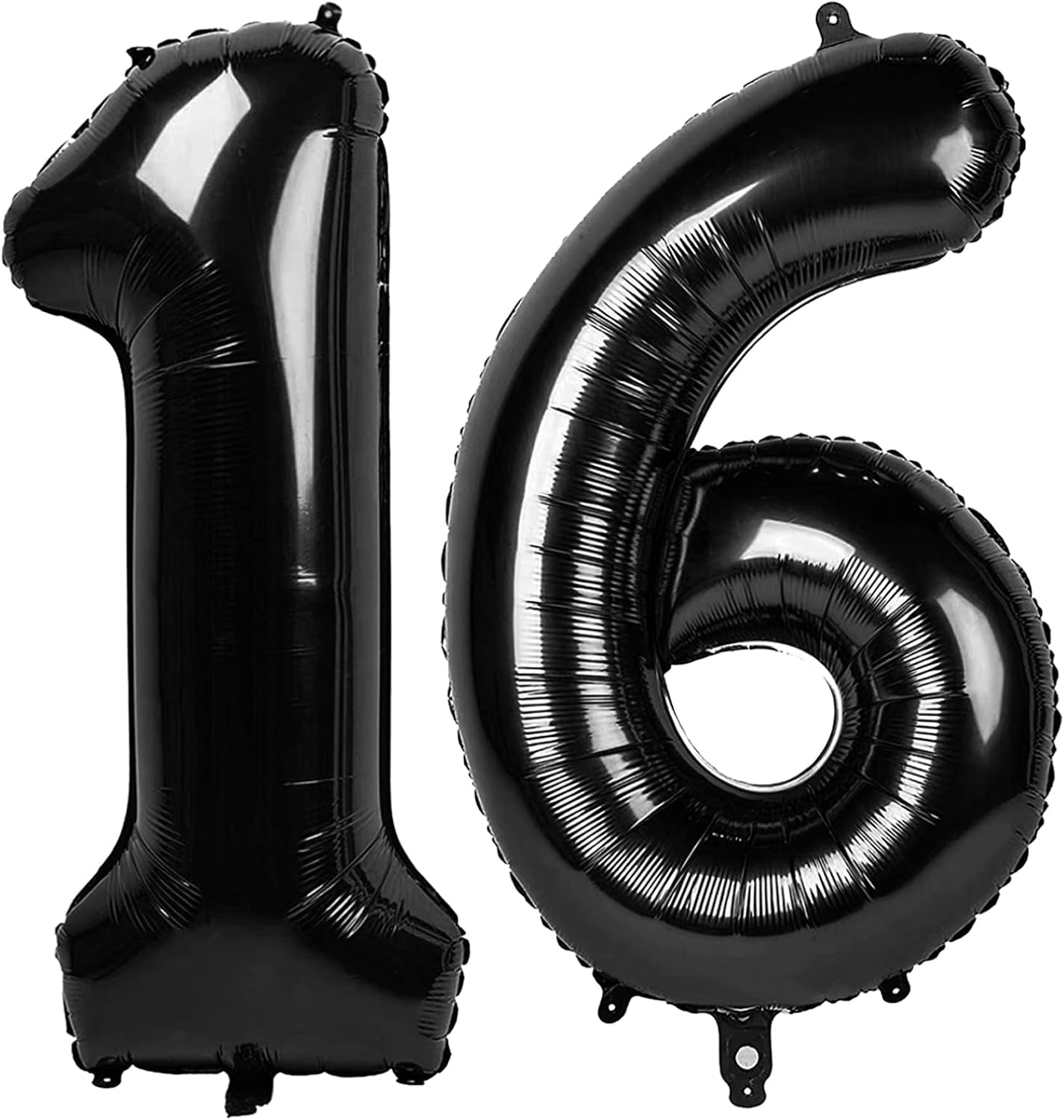 Skiennix 40-Inch Black Number Balloons - Large Sweet 16 Birthday Decorations for Photo Shoots