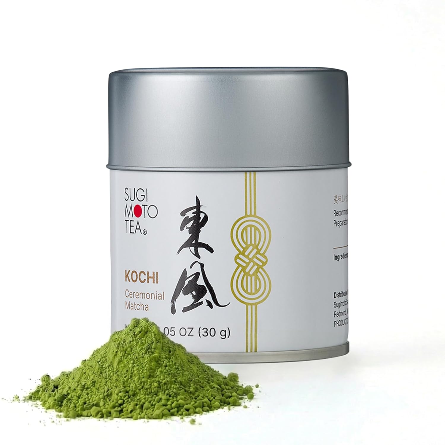 SUGIMOTO TEA Matcha Powder - Ceremonial Grade "KOCHI" - Premium Japanese Green Tea, 1.05 oz (30 g)