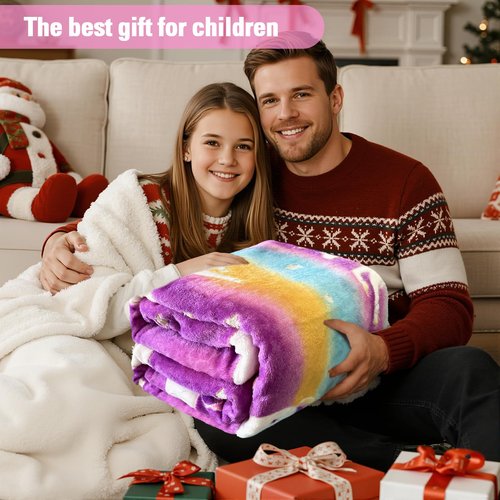 LMKLOP Unicorn Glow in The Dark Blanket for Girls/Boy/Toddler/Baby, Cute Funny Kids Throw Blanket for Birthday/Toys, Unicorn Gifts for Girls Age 3-12 50"x 60"