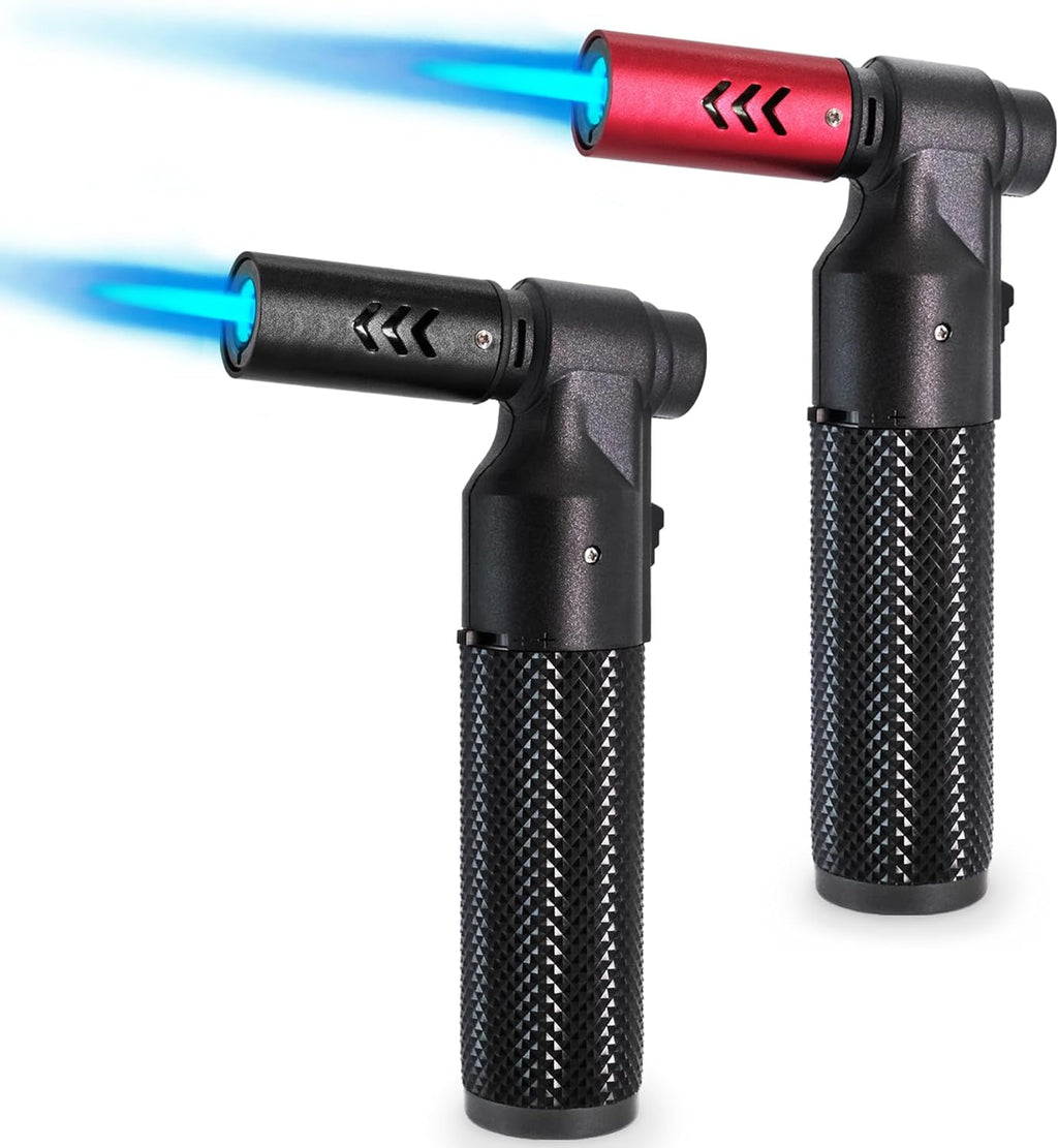 Zoocura Butane Torch Lighter - Refillable Mini Jet Flame for Camping, Grilling, and Culinary Use | 2 Pack