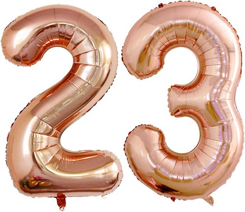 GOER Jumbo 42-Inch Number 23 Balloons - Champagne Gold Foil Helium for 23rd Birthday Party Decor