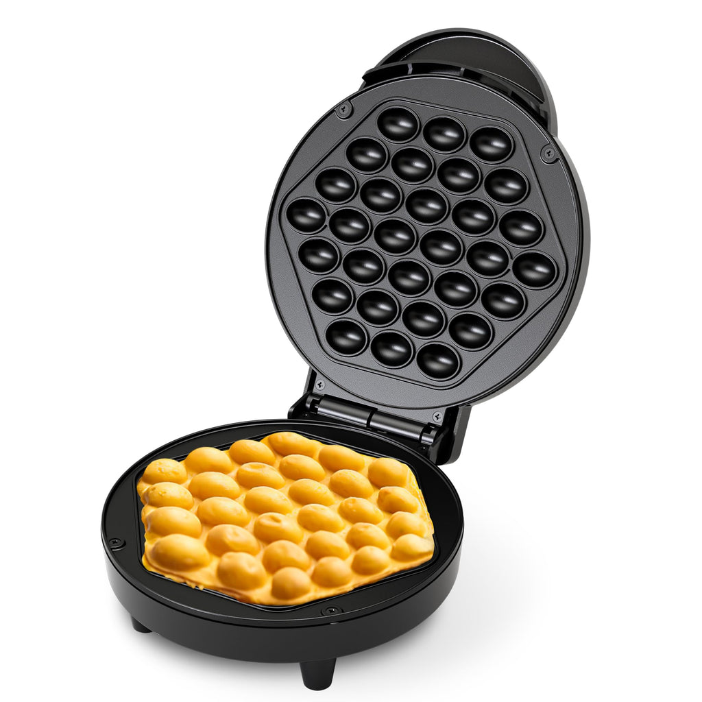 Bubble Waffle Maker, 1000W 7" Non-Stick Griddle, Hong Kong Egg Waffle Maker, Perfect for Creative Ice Cream Desserts