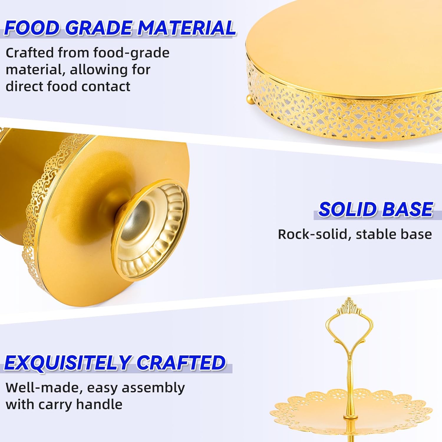 Skiennix 13 PCS Metal Cake Stand Set - Elegant Dessert Display for Weddings & Parties | Easy Assembly