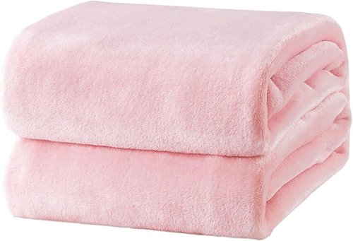 Bedsure GentleSoft Fleece Blanket - Plush Pink Queen Size 90x90 Inches | Soft, Lightweight, Cozy Luxury Throw