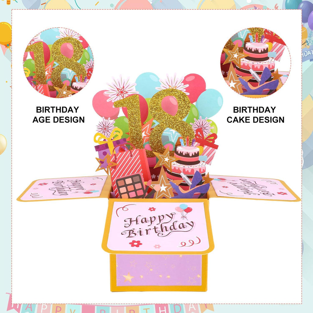 PEUTIER 3D Happy Birthday Pop-Up Card - Creative Design with Classic Envelope & Note for Men & Women
