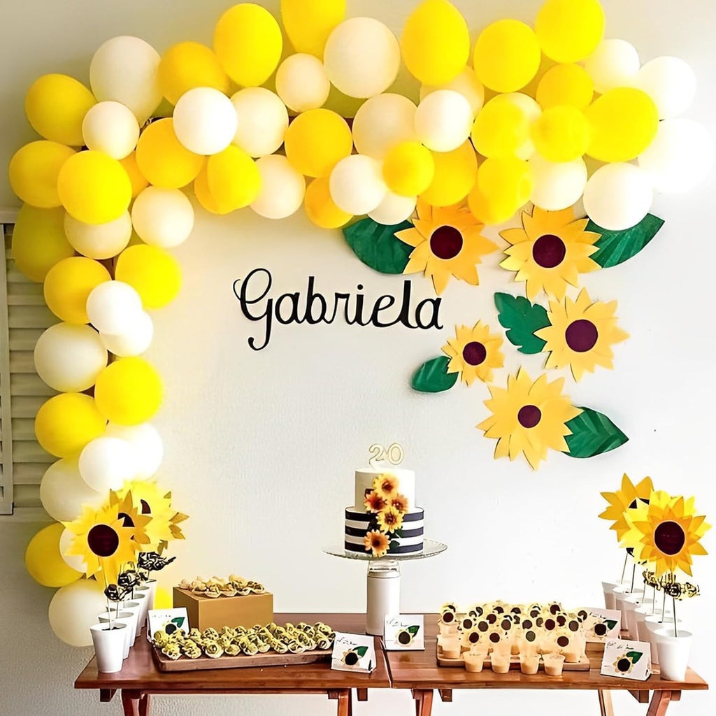 Voircoloria 12-Inch Yellow Latex Balloons - 110pcs for Graduation, Weddings, Birthdays & More
