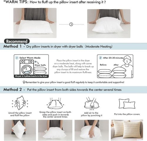 MIULEE Pack of 2 14x22 Inch Outdoor Pillow Inserts Waterproof Decorative Throw Pillow Insert, Rectangle Lumbar Garden Pillow Form for Patio Sofa Couch