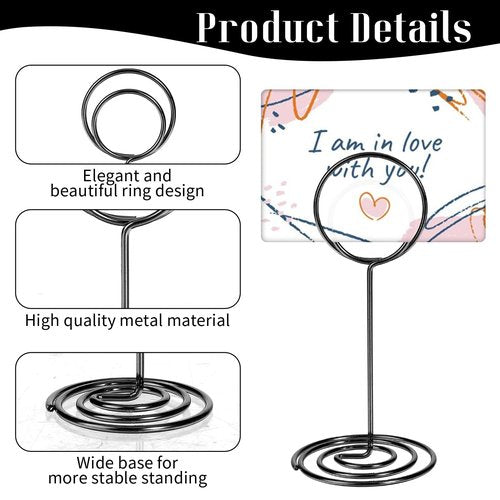 36pcs Table Number Holders,3 Size Place Card Holders Black Wire Photo Holder, Menu Memo Note Card Small Table Number Stands Picture Holder for Center Decoration Wedding Reception Party Birthday