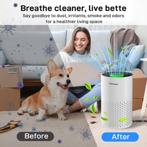 H14 HEPA Air Purifier by [Brand Name] - Ultra Quiet 24dB Aroma & Sleep Mode - Ideal for Rooms Up to 1250 Ft², White