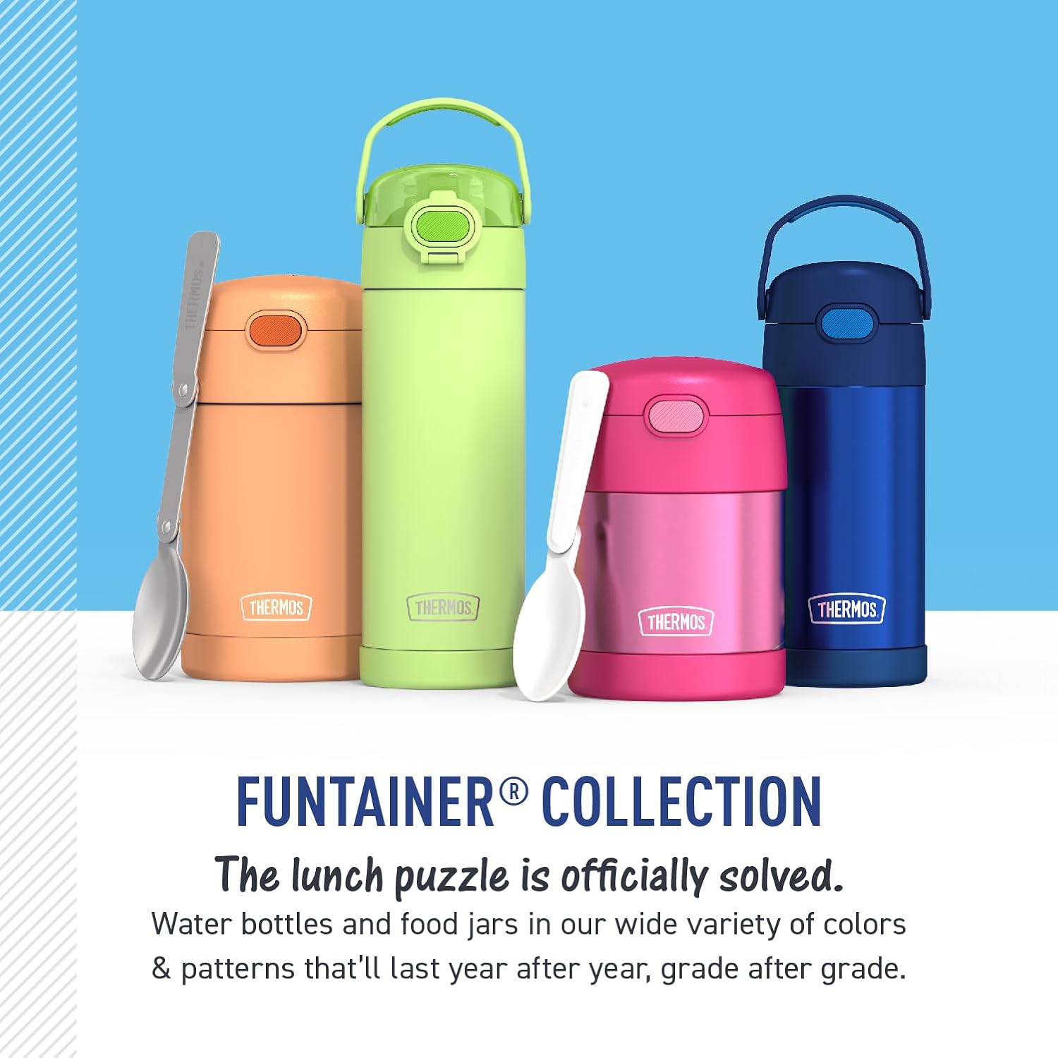 THERMOS FUNTAINER Water Bottle - 12 Ounce Kids Stainless Steel Vacuum Insulated with Straw | Minnie Design