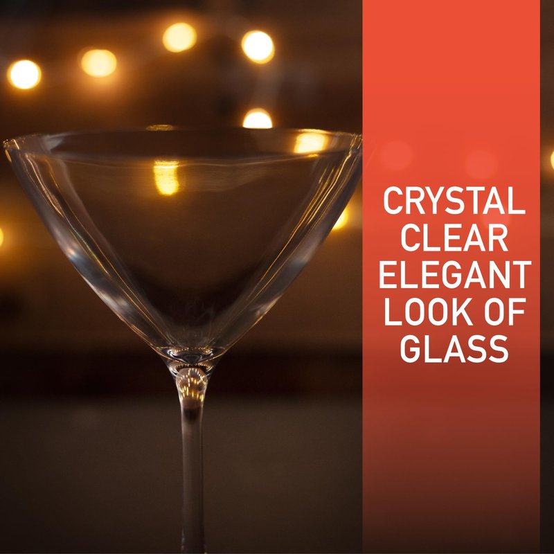 D'Eco Unbreakable Tritan Martini Glasses, 9 oz (Set of 8) - Crystal-Clear, BPA-Free Glasses for Espressos & Dirty Martinis - Cocktail Glasses for Entertaining & Parties - Wedding & Housewarming Gift