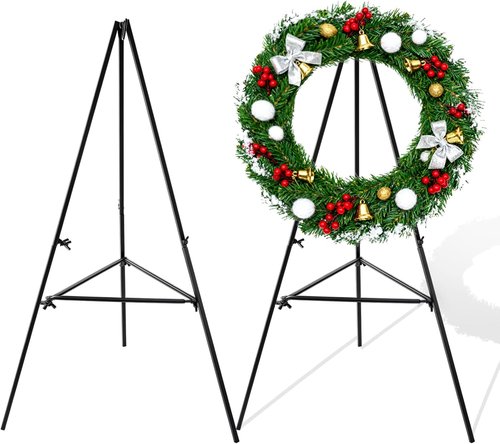 Christmas Metal Wreath Stand Holder by [Brand Name] - Detachable Wreath Easel for Indoor/Outdoor Use | Perfect for Cemetery & Wedding Displays