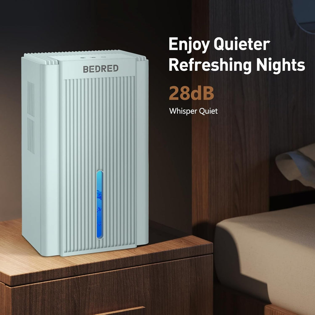 **Dehumidifier 95OZ - Quiet Home Unit for 1000 Sq.Ft with Auto Shut Off & 7 Color Ambient Light | Pale Turquoise**
