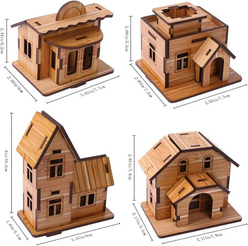 3D Wooden Puzzle - Mini DIY Model House Kit | Educational Jigsaw Puzzle Gift for Kids & Adults