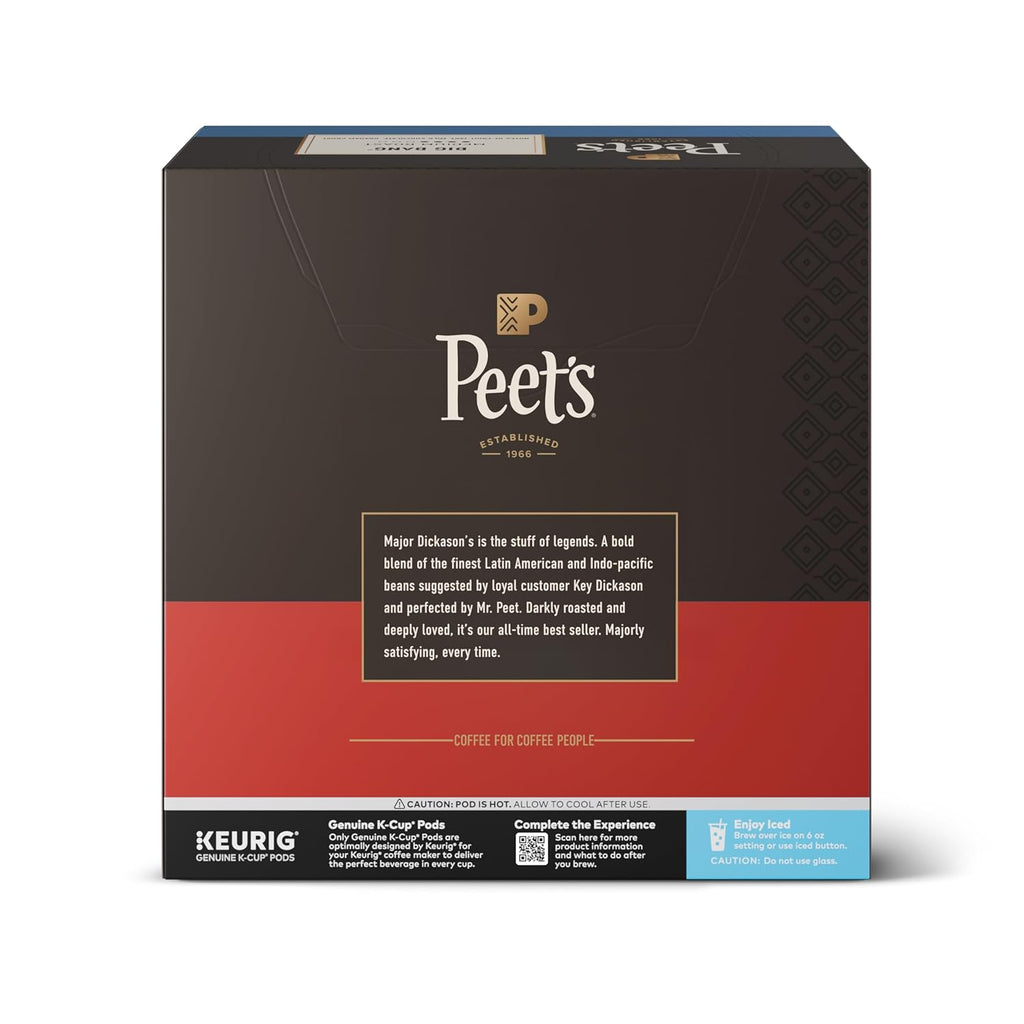 Peet's Coffee Dark Roast K-Cup Pods - 100% Arabica Major Dickason's Blend | 48 Count Box