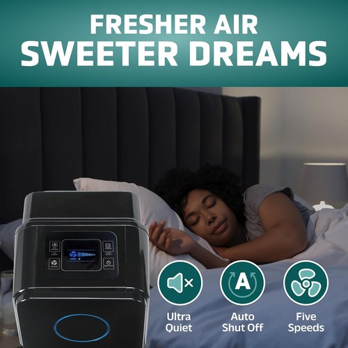 GermGuardian Air Purifier - HEPA Filter for Wildfire Smoke & Pet Dander | Covers Up to 870 Sq. Ft., Black