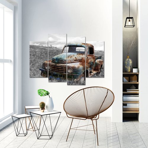 DuoBaorom Large Classic Truck Artwork Country Wall Decor Tractor Wall Art
