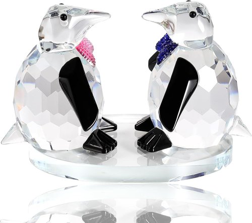 Arikyrist Crystal Penguin Figurine - Cute Glass Collectible Gift for Couples | Home Décor Accent