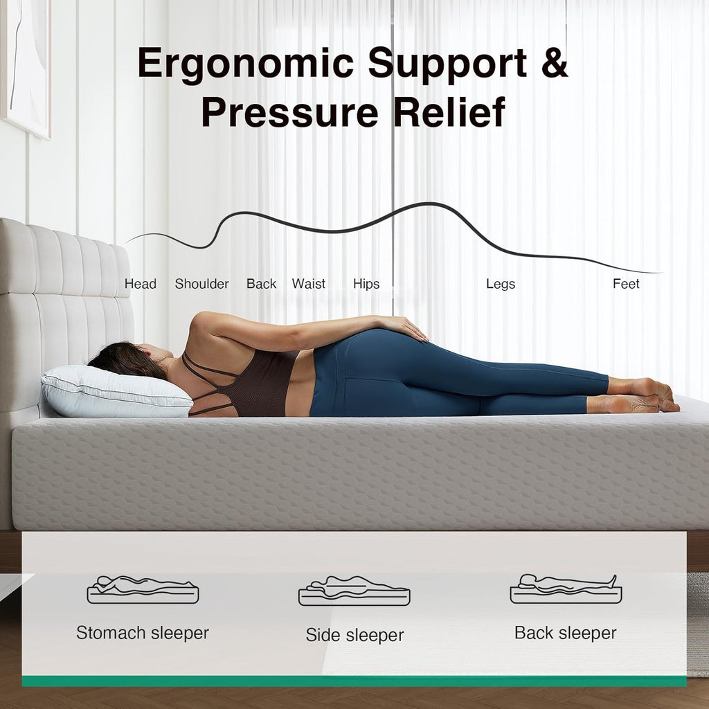 Novilla 10 Inch Full Mattress - Memory Foam with Breathable Comfort Layer & High-Density Support for Cool Sleep