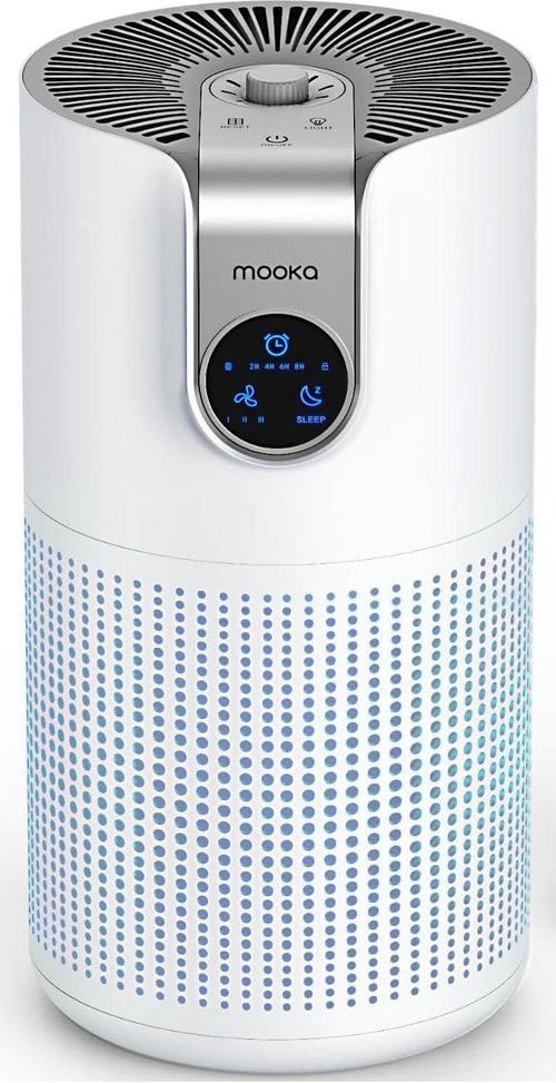 MOOKA HEPA Air Purifier - Large Room Coverage Up to 1500ft² | Quiet 15dB with Aromatherapy for Pets & Allergies