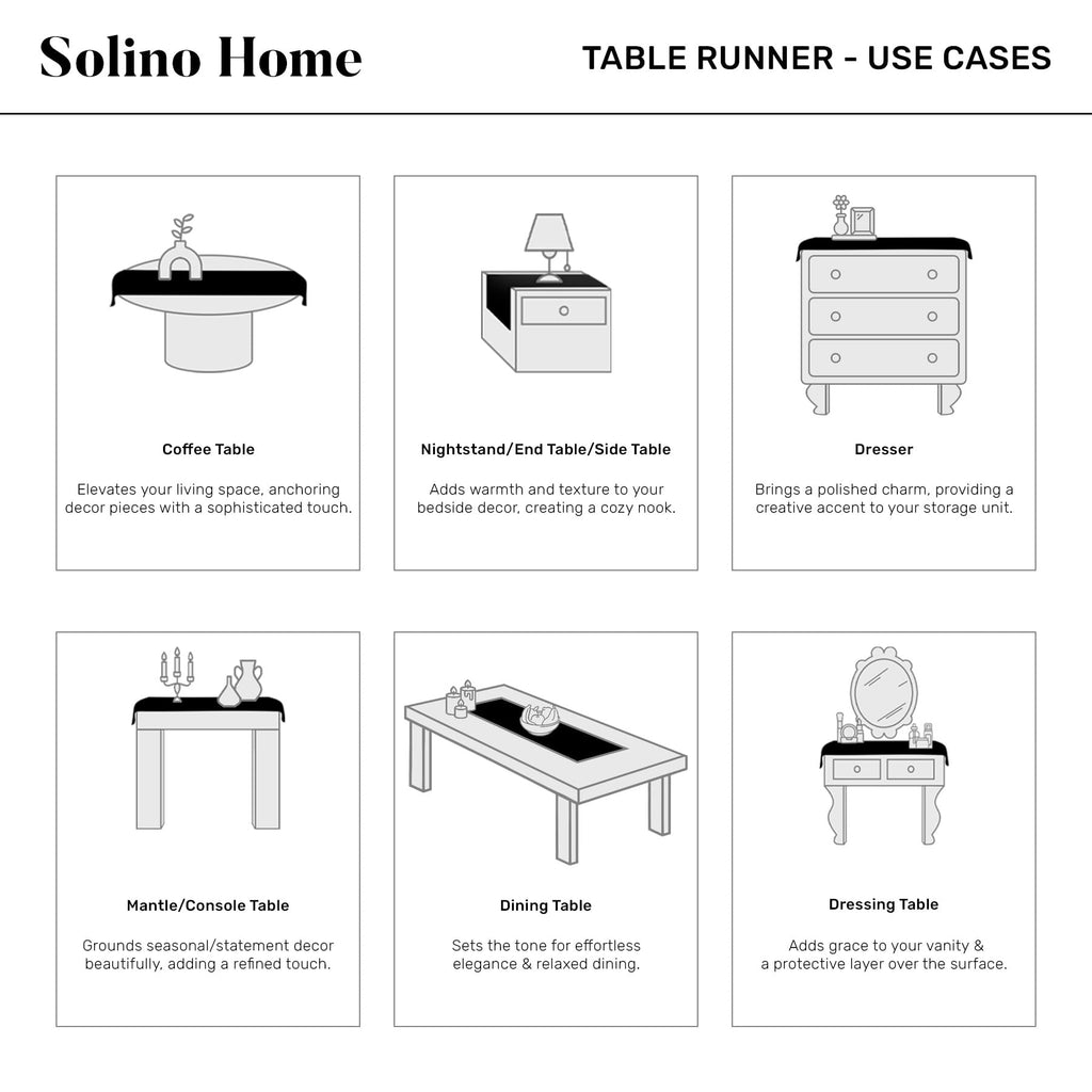 Solino Home Linen Table Runner 36 Inches - 100% Pure Linen Flax Table Runner 14 x 36 Inch Ideal for Dresser and Coffee Tables - Spring, Easter, Mothers Day - Sonoma