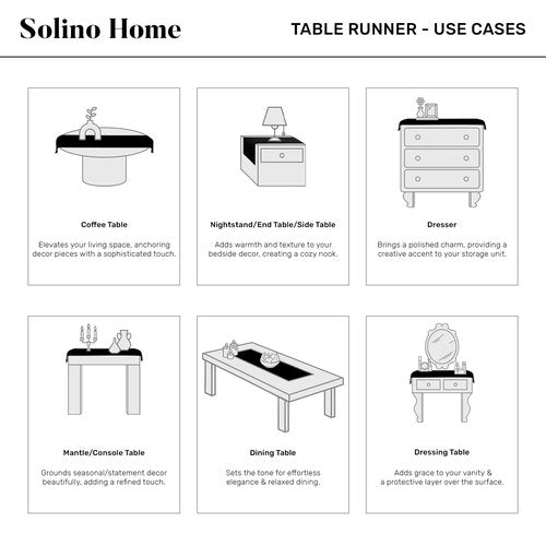 Solino Home White Table Runner 36 Inches - Cotton Linen Hemstitch Coffee Table Runner 14 x 36 Inch Ideal for Dresser Tables - Winter, Mothers Day, Spring, Easter