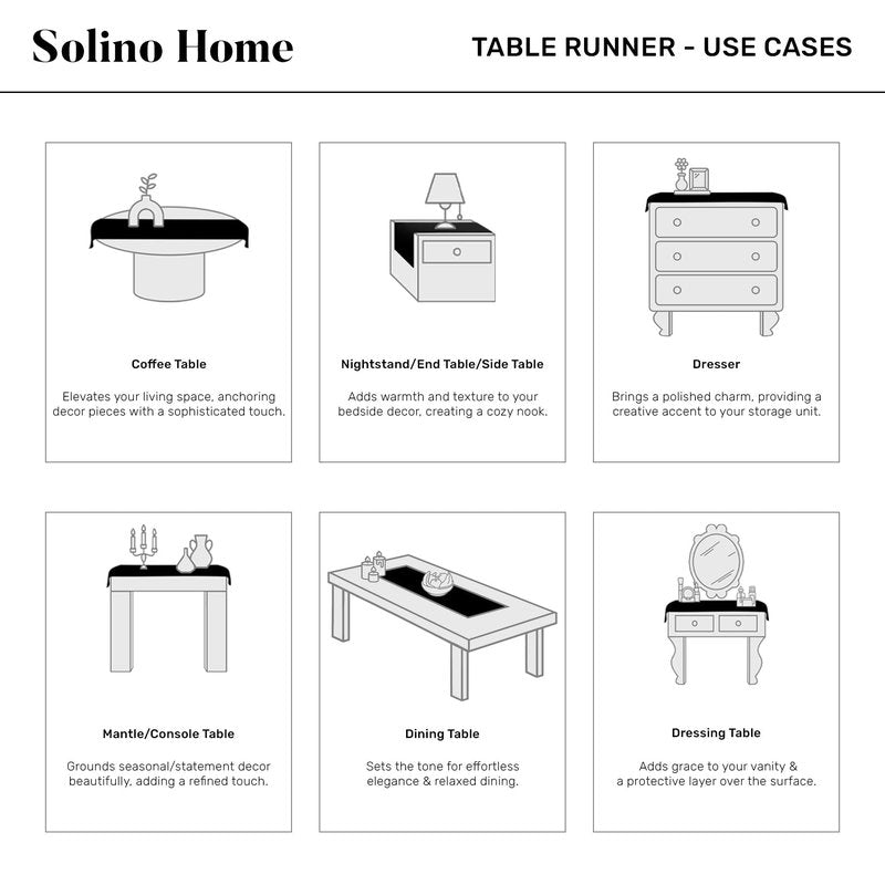 Solino Home Linen Table Runner 36 Inches - 100% Pure Linen Flax Table Runner 14 x 36 Inch Ideal for Dresser and Coffee Tables - Spring, Summer, Mothers Day - Sonoma